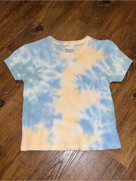 Maeve Tops - Maeve Anthropologie Ribbed Crop Top Retro Pastel Tie Dye Short Sleeve Size XS